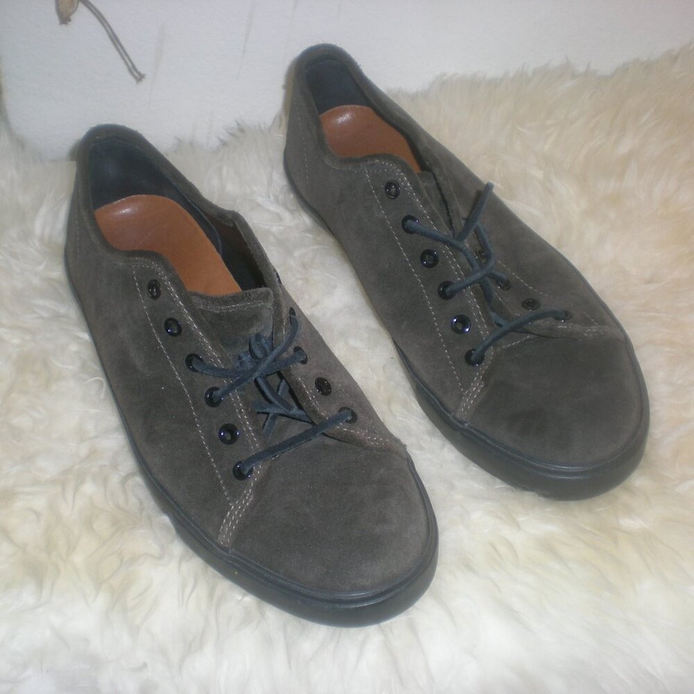 FRYE Brand Men's Suede Leather Shoes Black Sneakers Flats Size 11 1/2